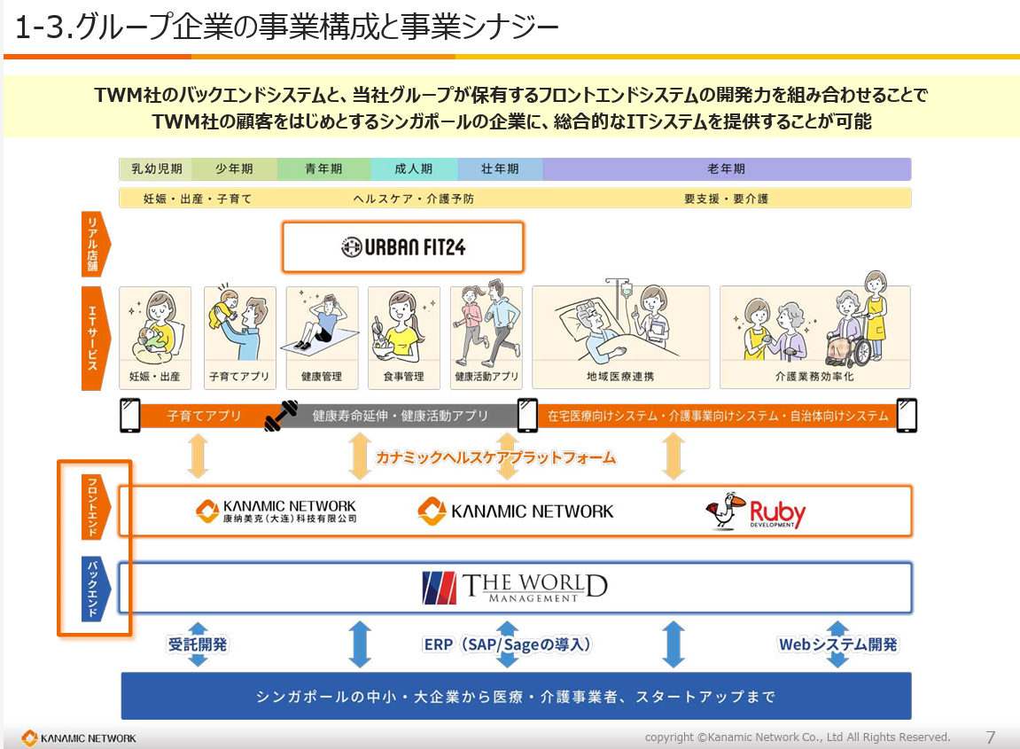 グループ企業の事業構成と事業シナジー